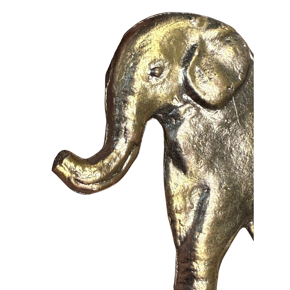 Vintage Elephant Belt Buckle Brass Tone Safari Animal Statement Retro 80s - Picture 6 of 8